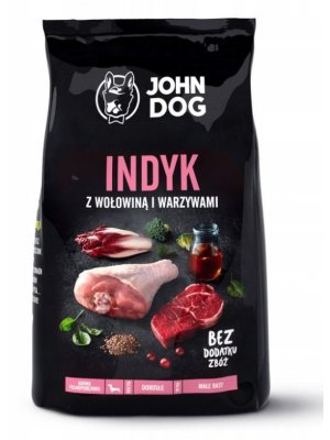 John Dog Karma Sucha Premium Indyk z Wołowiną dla Małych Psów 3kg