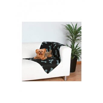 Trixie Koc Czarny w szare kości - 100x70 cm